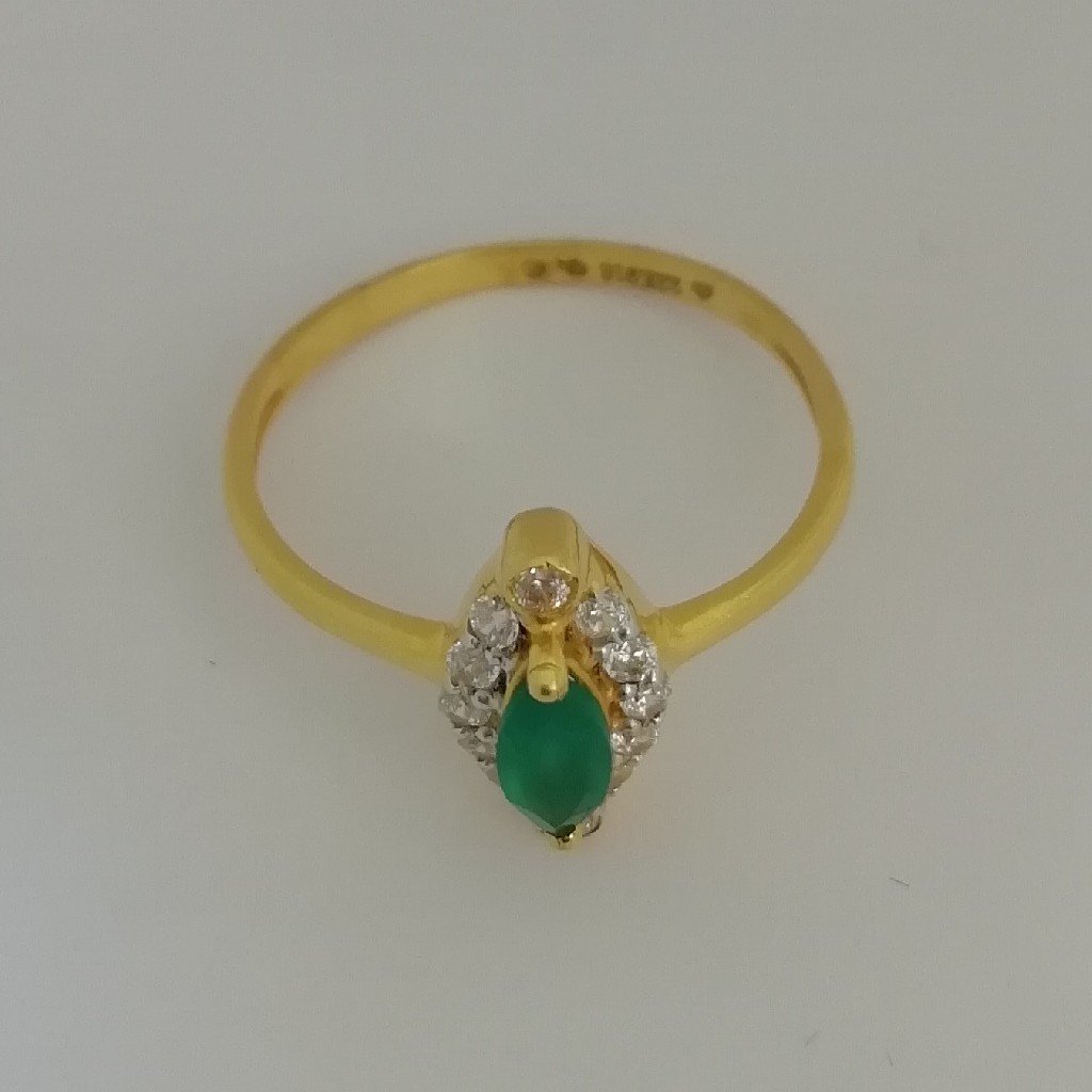 Buy Voylla Women Gold Toned & Green Stone Studded Finger Ring - Ring for  Women 8425281 | Myntra