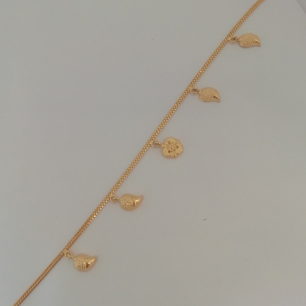 916 gold fancy leaf shape loose ladies bracelet